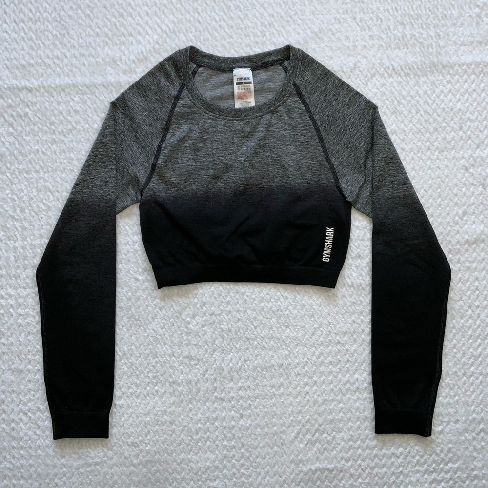 Gymshark adapt ombré seamless long sleeve crop top